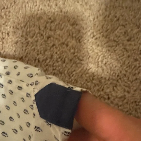 Roundtree & Yorke Cream and Blue Patterned Shirt - Picture 4 of 5